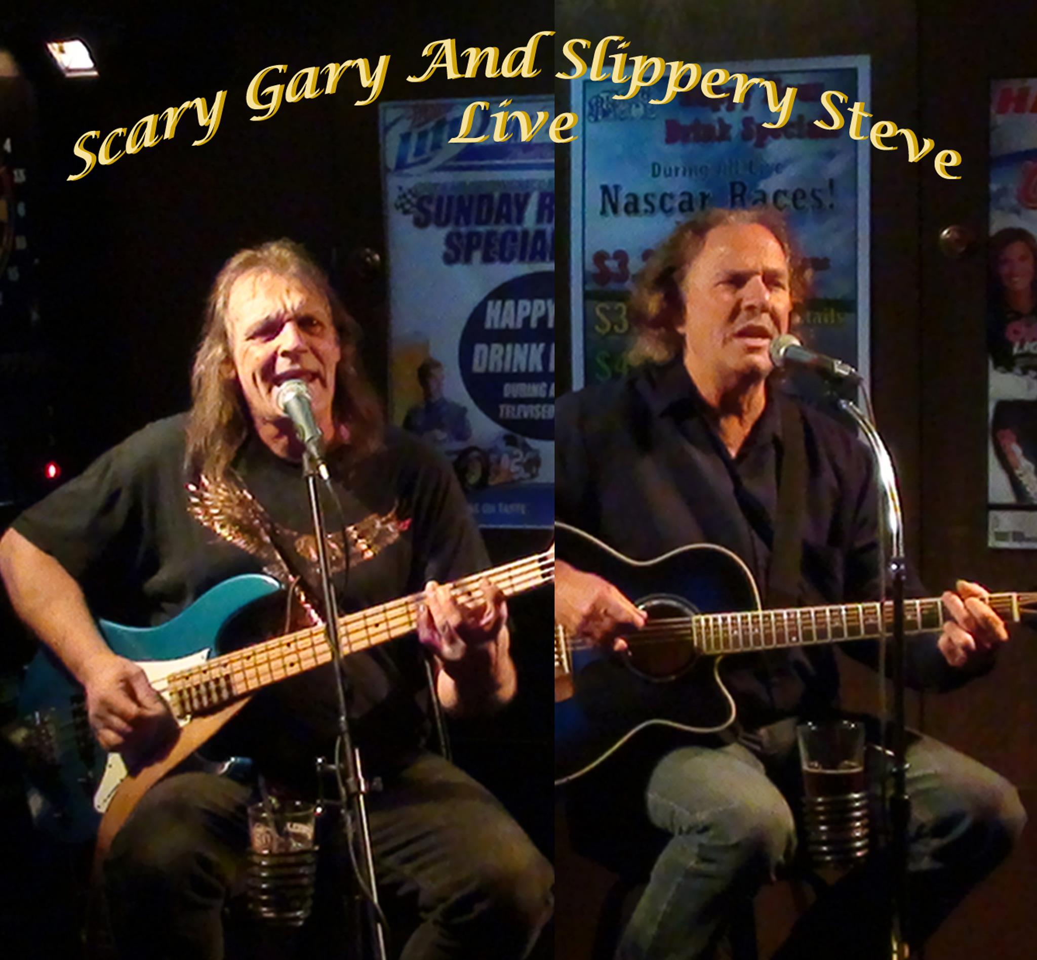 Slippery Steve & Scary Gary on the Patio at Route 65 Pub n Grub