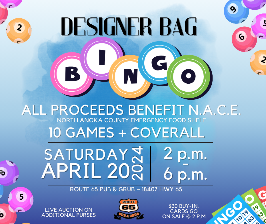 Designer purse bingo Route 65 East Bethel
